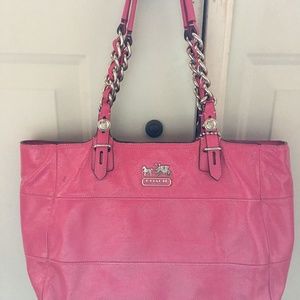 Pink Patten Leather Coach Handbag